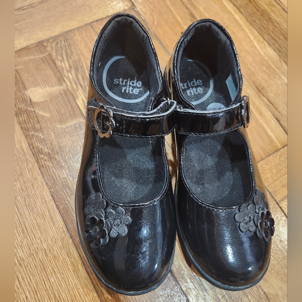 Stride Rite Holly Mary Jane Black Patent Leather Girls Shoes 1W